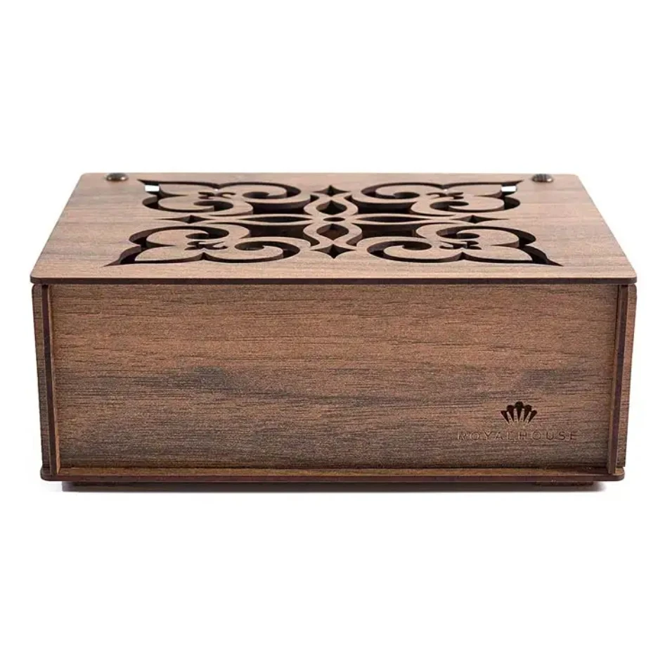 Hot selling custom made rectangle country storage container antique wooden tea box