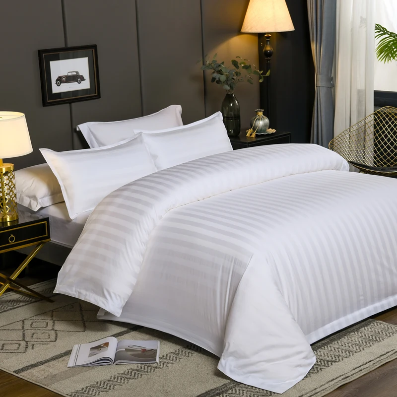 Custom 5 Star Hotel Bed Linen Supplies 100% Egyptian Cotton 300TC 4 Pcs Hotel Bedding Sheet Set