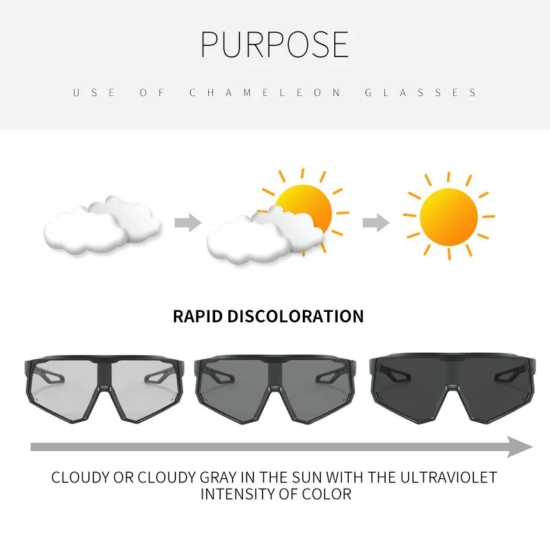 Factory Price wholesale men women outdoors Color-changing sun glasses Photochromatism Polarized Cycling Mountain sports goggles
