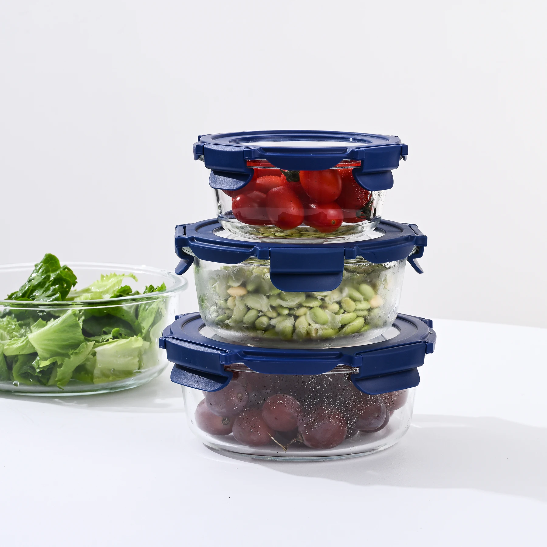 High Borosilicate Glass Food Container With Spoon and Fork