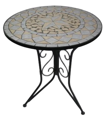 china factory wholesale cheap mosaic marble top metal cast iron garden table