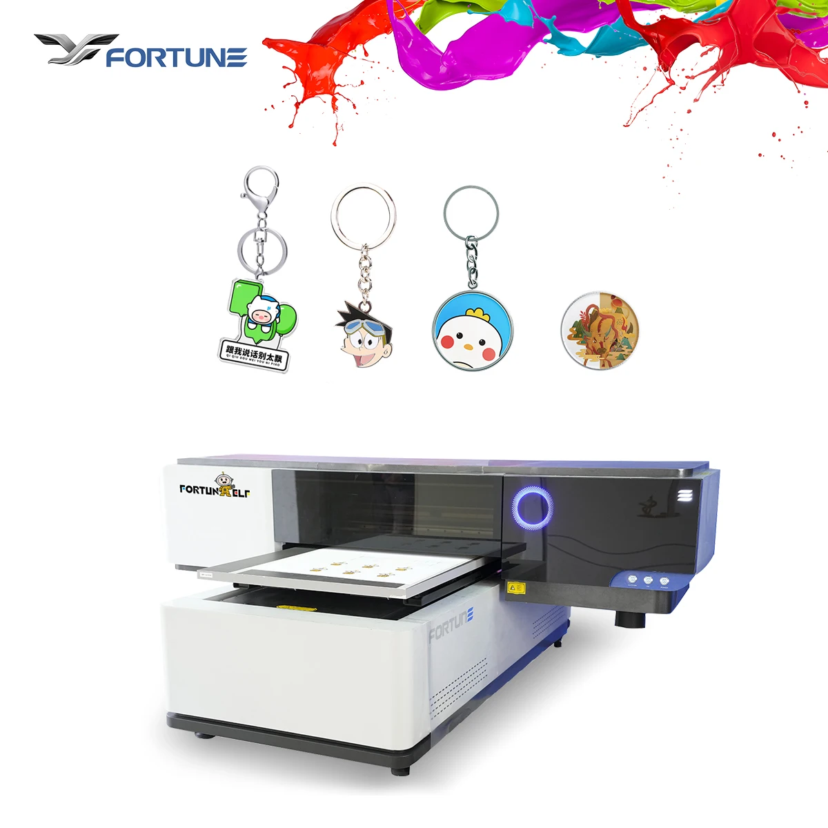 6090 UV flatbed printer with i3200 printer head phone case pvc card bottle golf ball uv printing machine