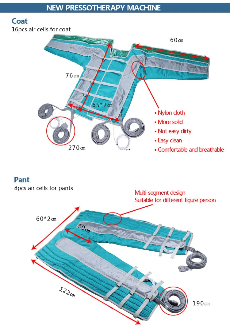 Portable Infrared Presoterapia Suit Body Slimming Lymphatic Drainage Detox Professional Pressotherapy Machine