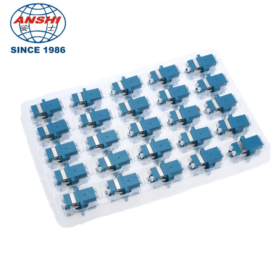 Spot Goods FTTX Network LC Duplex Connectors Standard Blue SM Fiber Optic Coupler