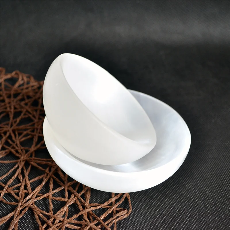 High Quality Natural Crystal Healing Stone Crystal Crafts Selenite Bowl