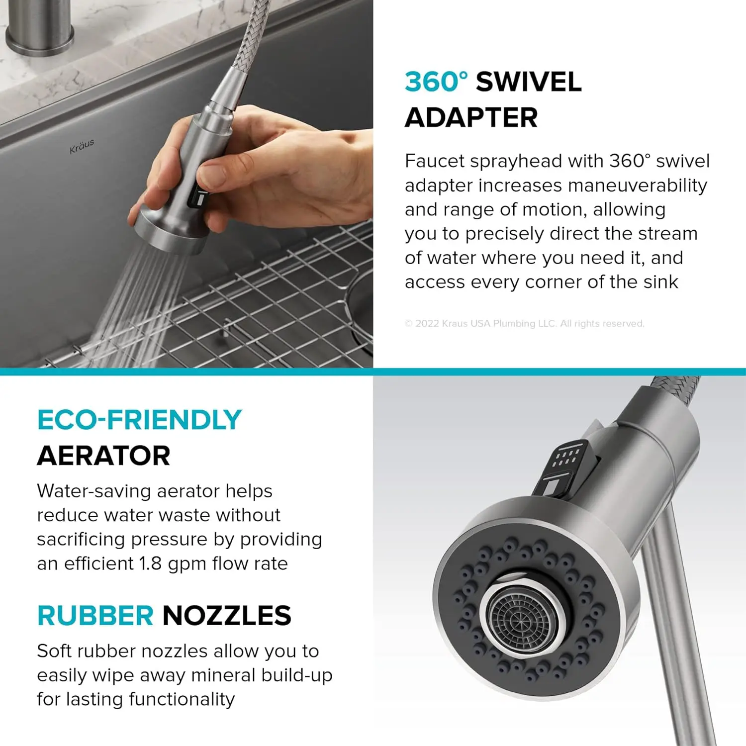 Single Handle Commercial Style Pull-Down Kitchen Faucet with Dual Function Sprayer