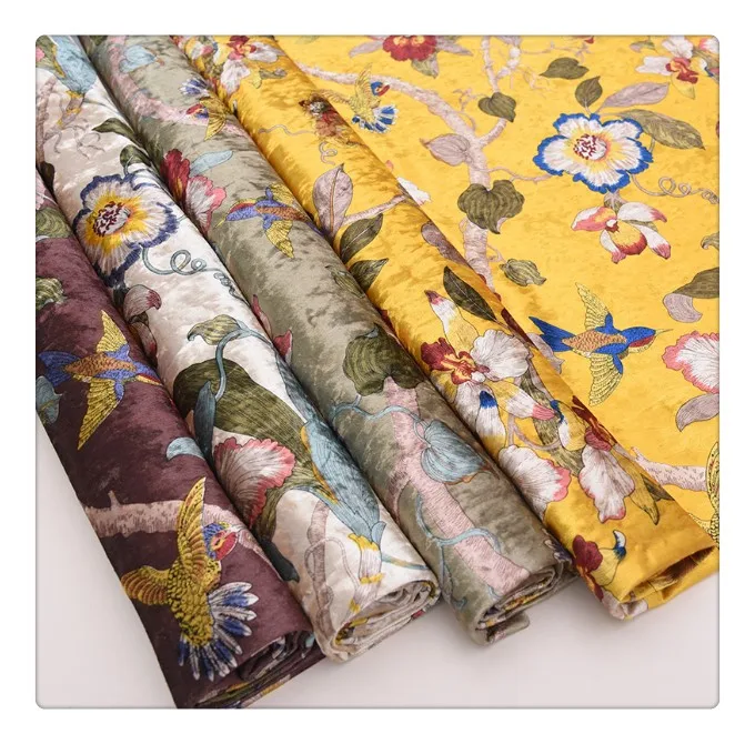 Colorful design polyester printed knitted living room furniture sofa cover fabric