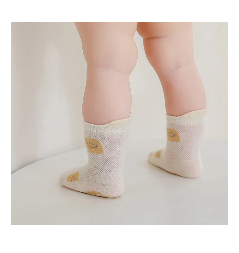 2024 latest Summer baby floor socks loose mouth boneless non-slip full sole rubber toddler socks for boys and girls