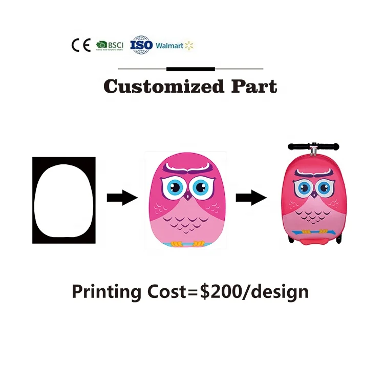 19 Inch cheap children travel suitcase kids trolley luggage bag with small EVA folding wheels