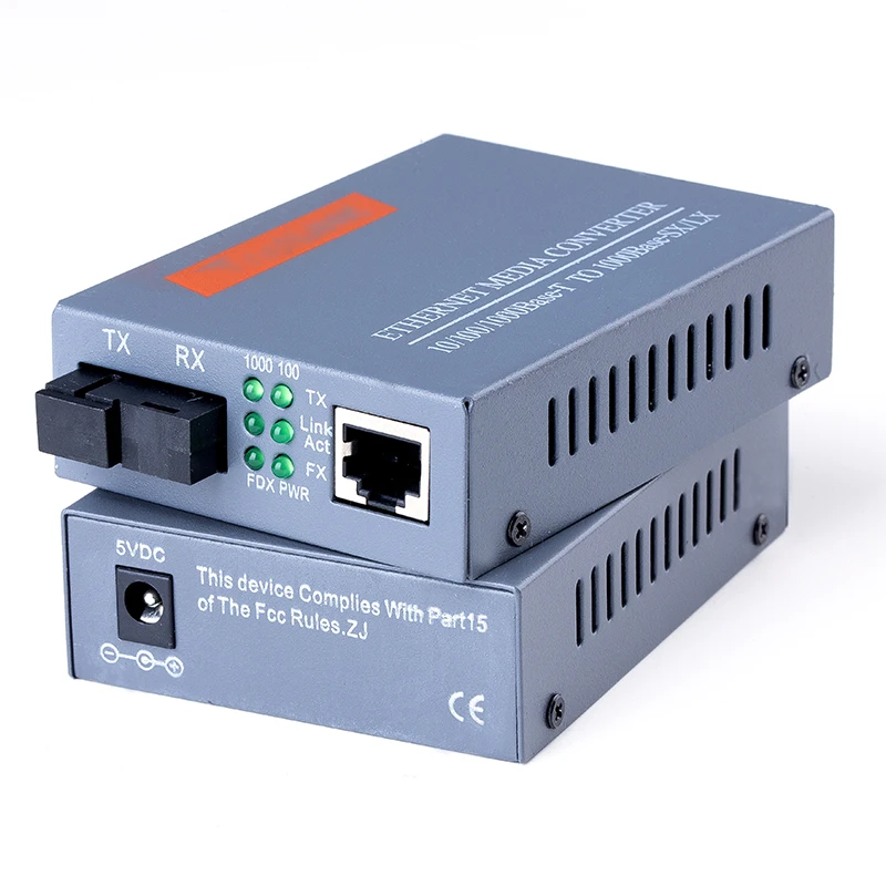 NetLink HTB-GS-03 A/B волокно медиа конвертер 20 км 10/100/1000 Мбит/с SC RJ45 однорежимный порт трансивер