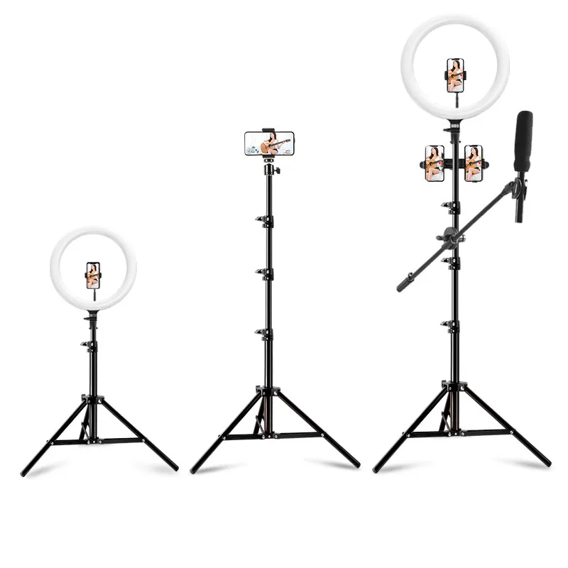 
Selfie Ring Light with Tripod Stand & Phone Holder for Makeup and YouTube Live Streaming 