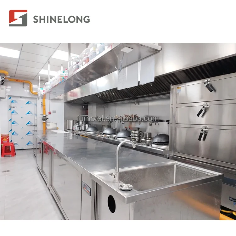 Chinese Restaurant Kitchen Equipment Gas Stove / Steamer Complete Kitchen Solution