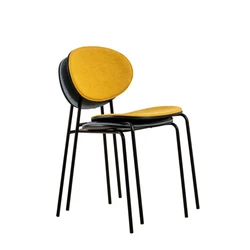 Simple Design Living Room Bedroom Armless Dining Chairs Upholstered Modern Restaurant Cafe Furniture Chair With Metal Legs