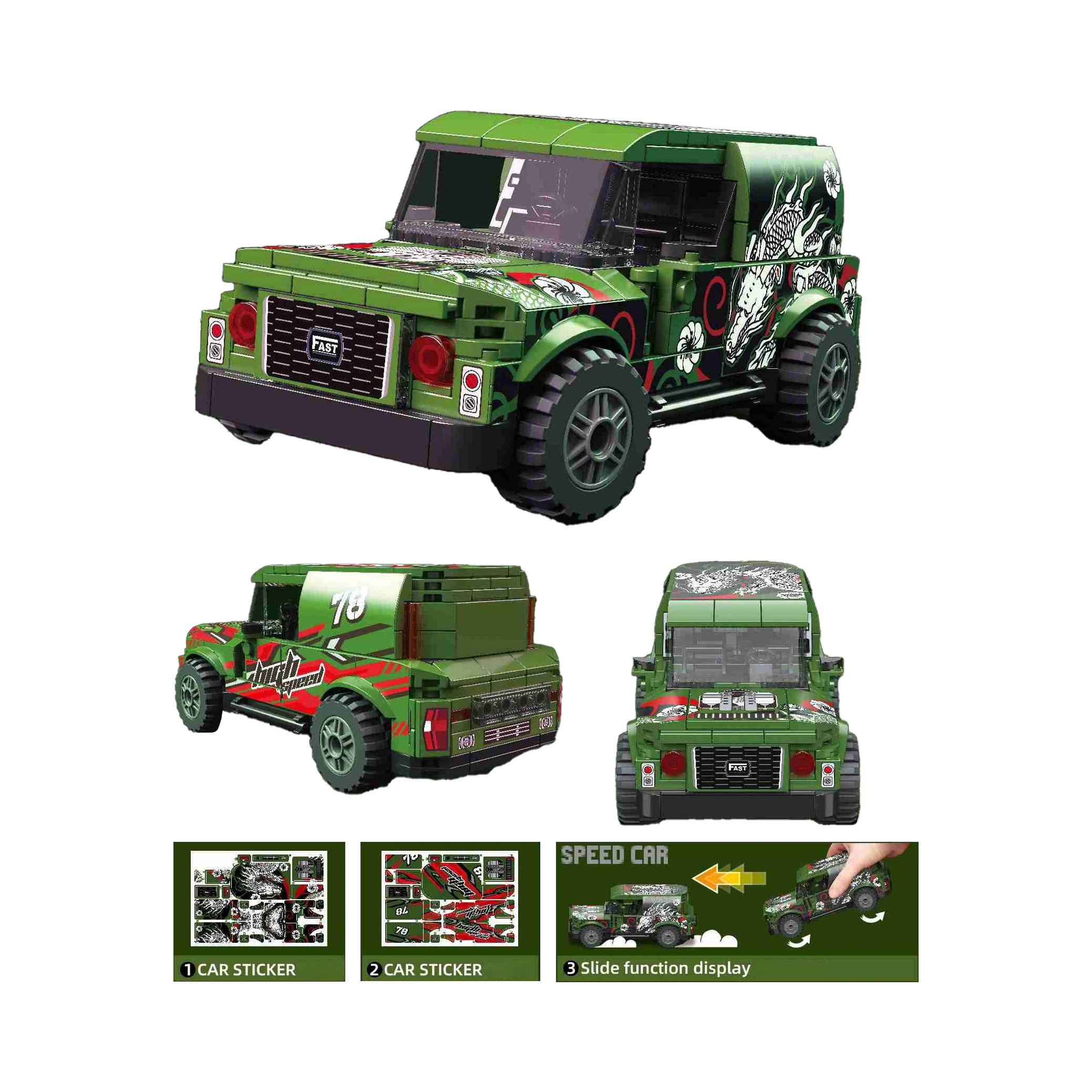 Educational Diy Assemble Child Racing Car Series Building Block Sports Car Model Kits Toys for Girl Boys Gifts