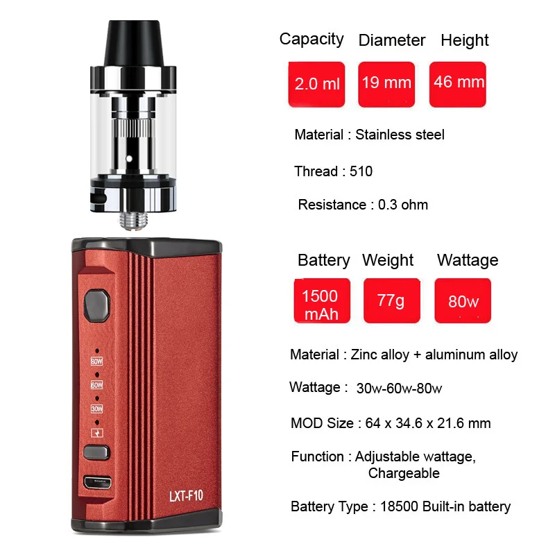  Новинка 2021 электронная сигарета mini vape 80 Вт с регулируемой