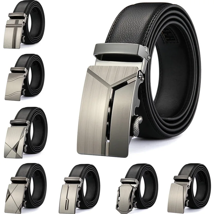 Luxury Men Automatic Buckle Belts Cowhide Leather Waist Strap Belt Male High Quality Jeans Men Waistband For Trousers