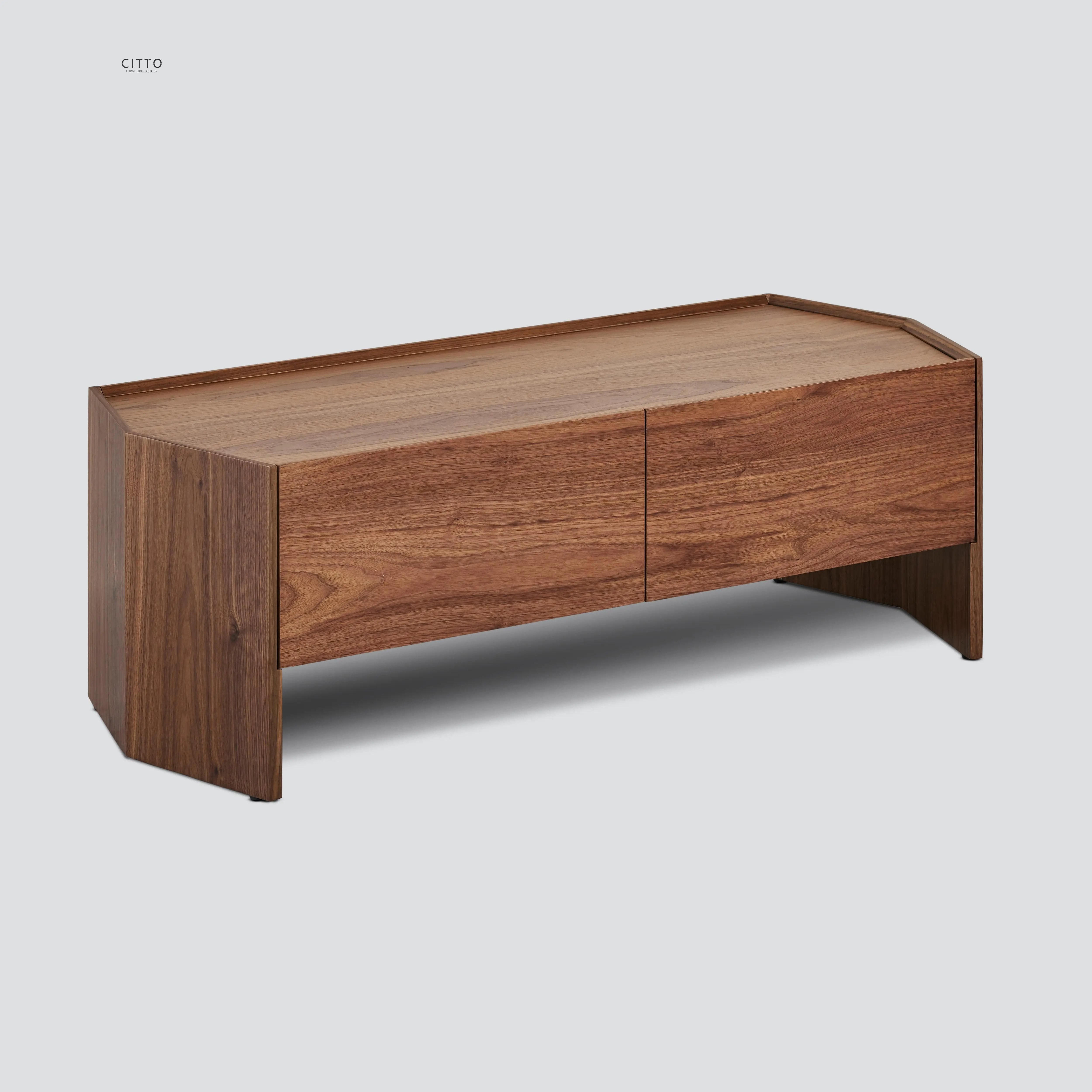 MDF Wood Natural Walnut Tv Stands Cabinet Simple Console Nordic Luxury Modern Tv Unit For Living Room Furniture