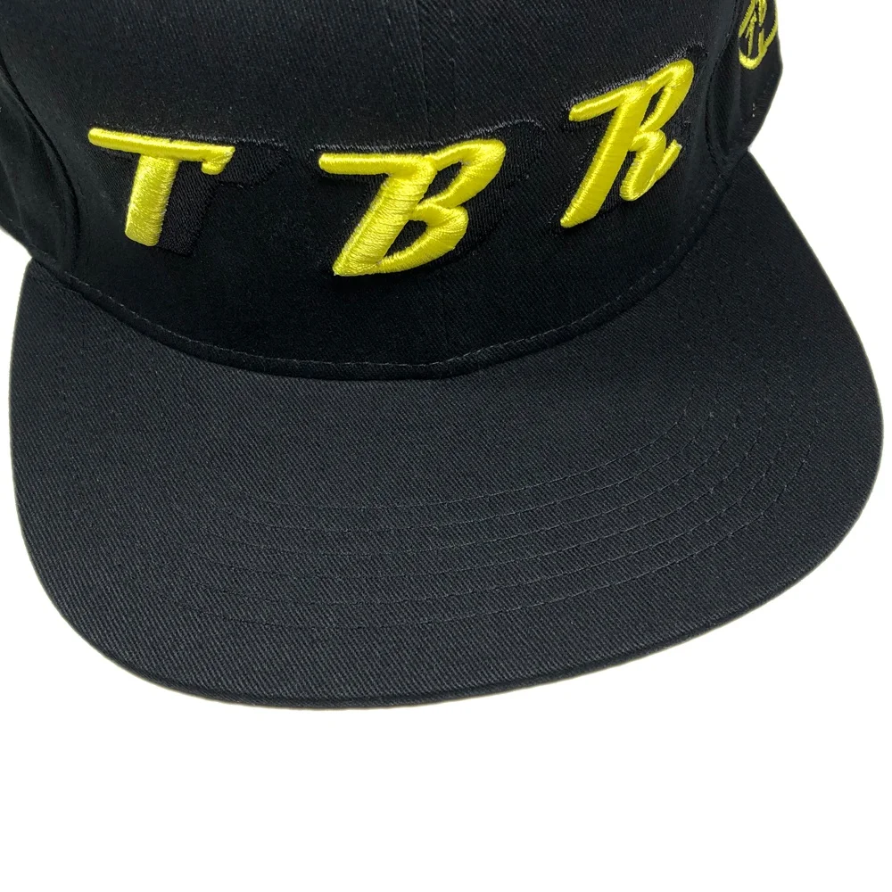Custom fashion black 6 panel 3d embroidery flat bill topi men gorras snapback hats cap wholesale