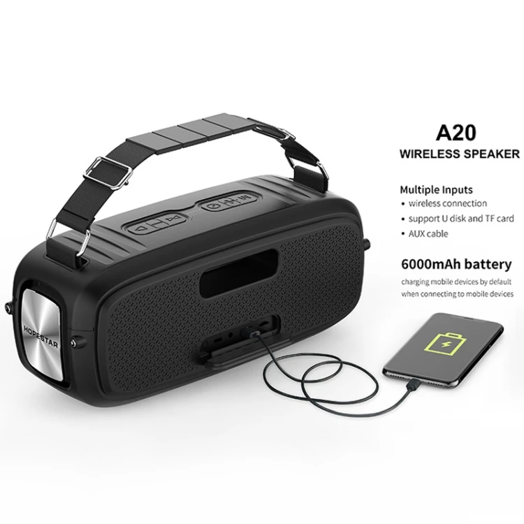 Оптом HOPESTAR A20 Pro TWS портативный уличный водонепроницаемый сабвуфер беспроводной динамик с микрофоном караоке