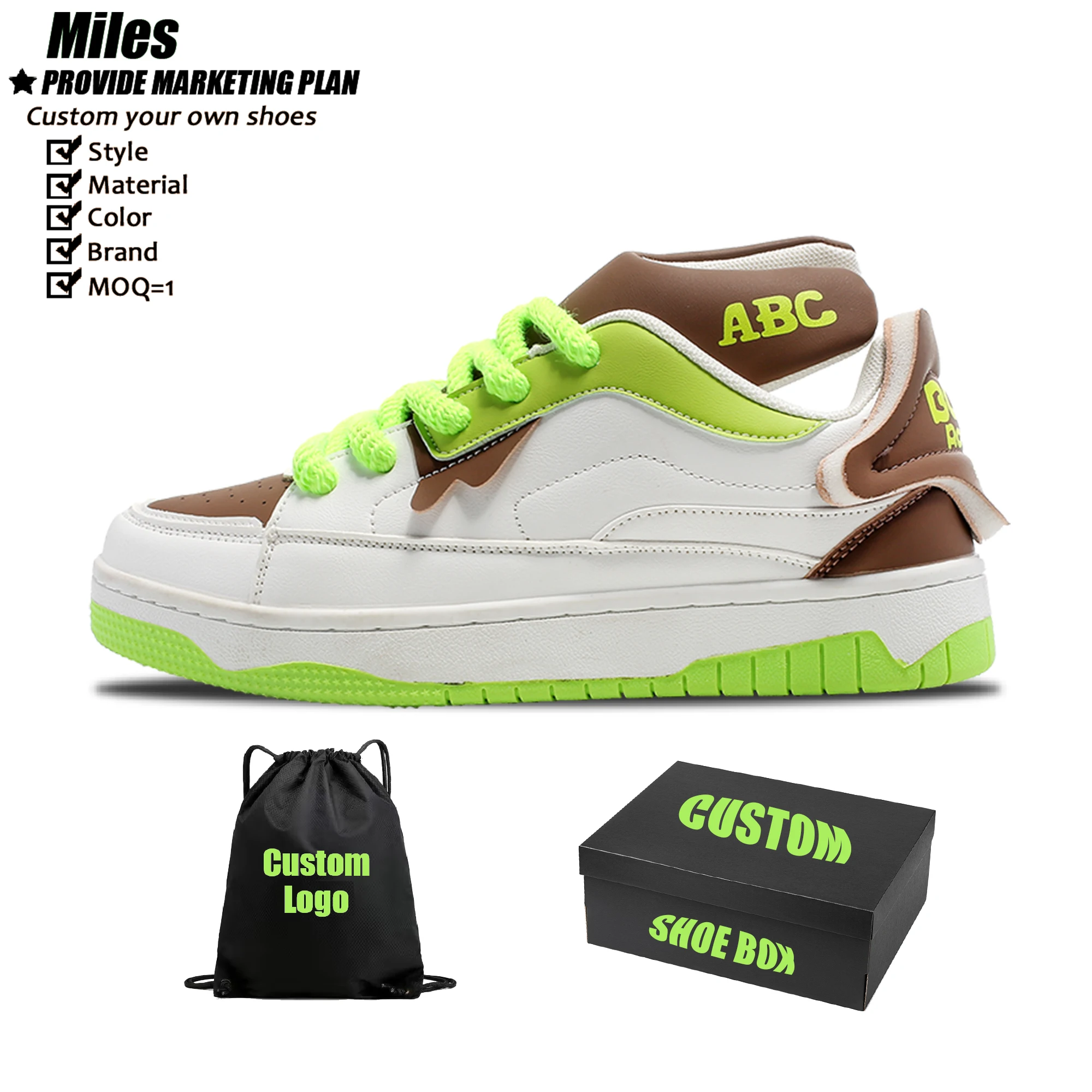 Manufacturer customized new trendy brand thick sole sneakers high quality brand logo casual trendy casual shoes