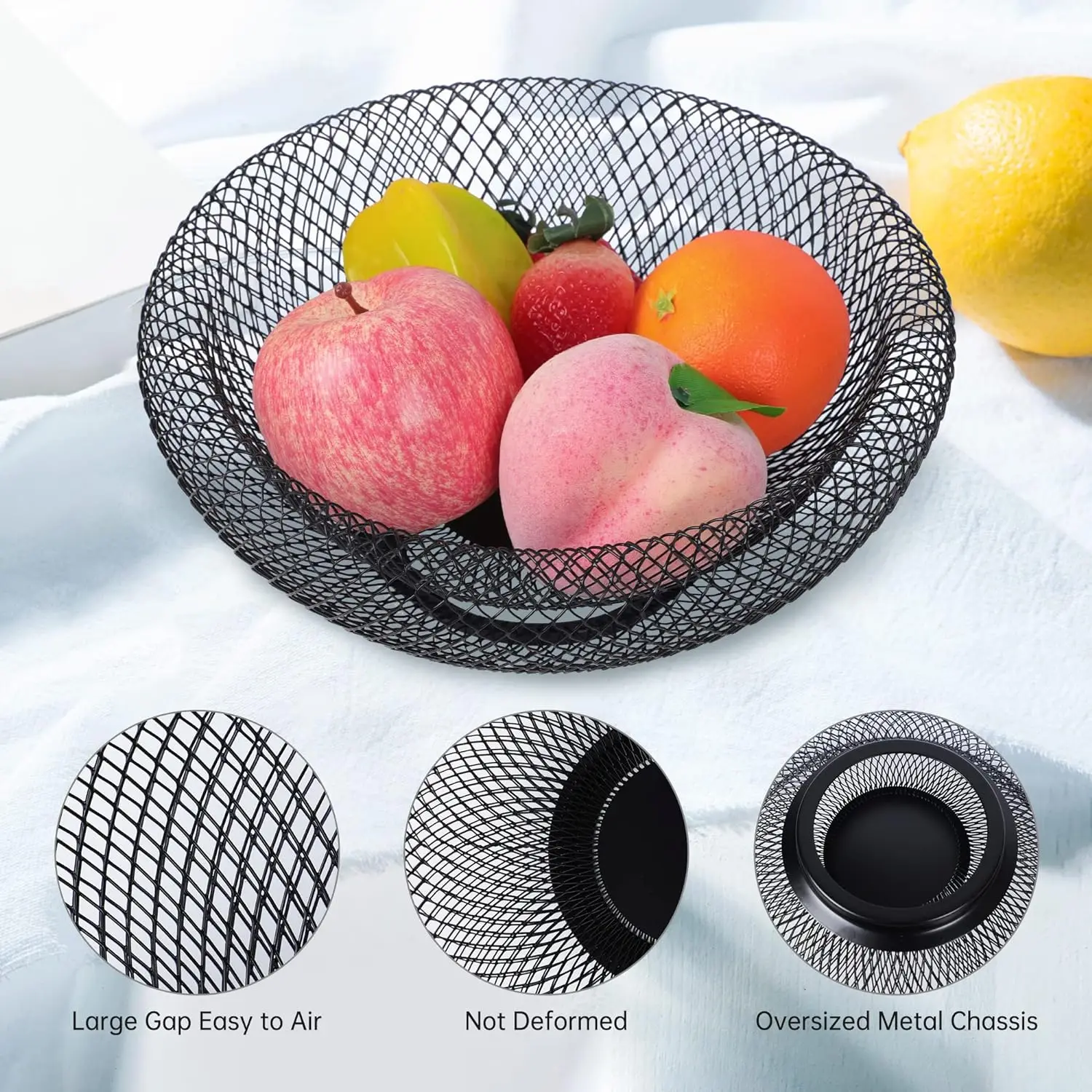Metal Wire Fruit Basket for Kitchen Counter Home Decor Vegetable and Fruit Bowl Food Carton Party Food Storage Modern 48 CN;ZHE