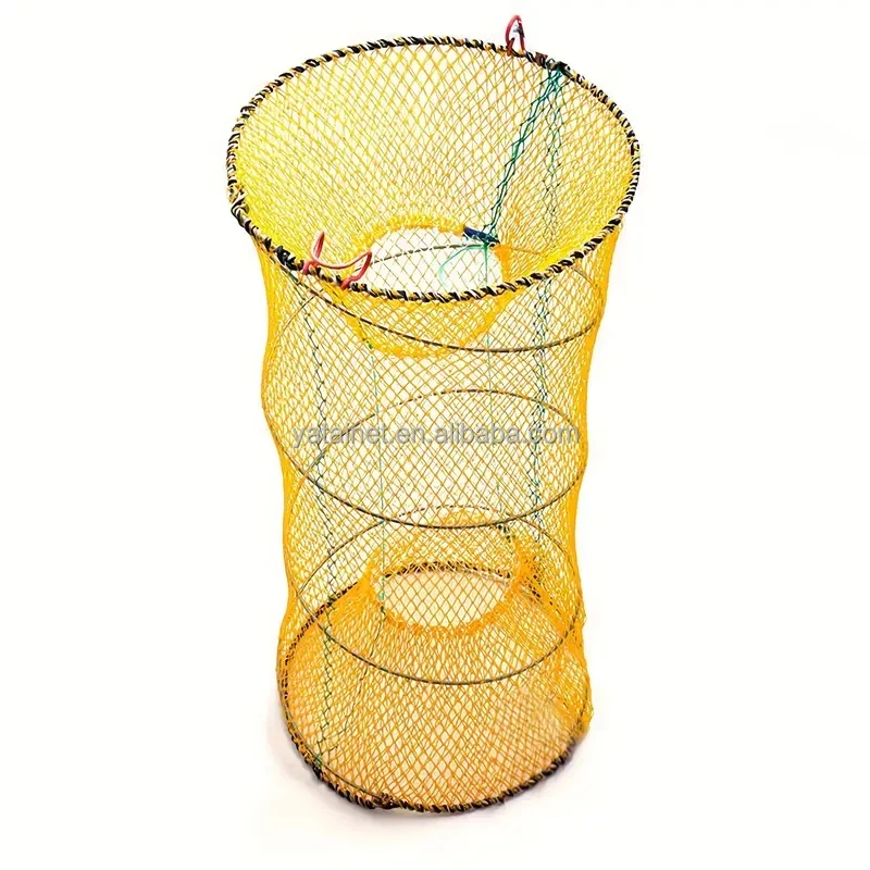Hot Selling Spring Cage Yellow Spring Crab Cage Trapping Crabs, Fish, Shrimps Spring Cage