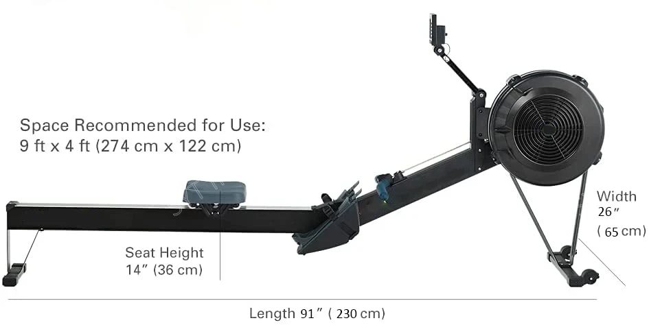Gym Fitness Equipment Air Rower Machine With LCD Monitor Foldable Machine Exercise Air Rowing Machine