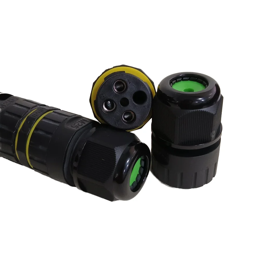 3-pin IP68 buried waterproof connector, straight through screw terminal waterproof connector, M25 cable and wire terminal post