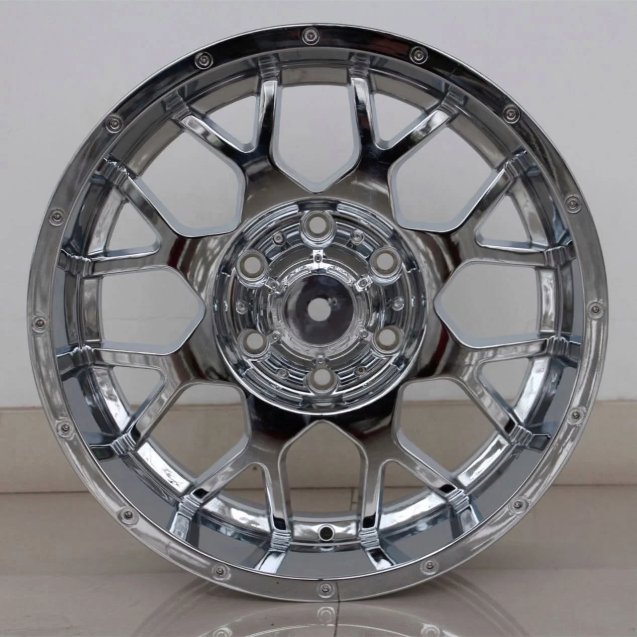 Deep Dish Chrome Silver Off-Road 4X4 Alloy Wheel Rims For 17 18 20 Inch 22Inch *12J 5*114.3~150 6*114.3~150 8*165~180