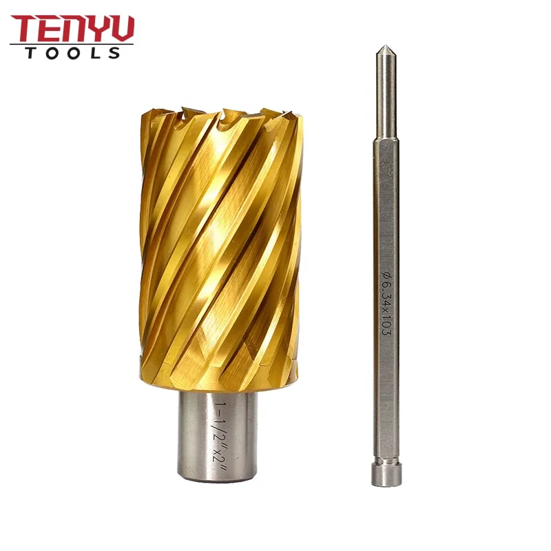 Titanium Coated Hss Annular Broach Cutter Core Slugger Drill Bits with Weldon Shank for Metal Cutting