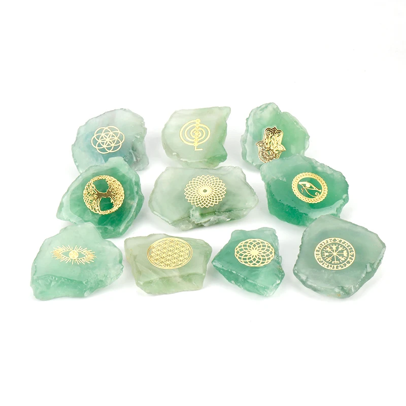 GMCFL Natural Wholesale Raw Rough Quality Chakra Healing Symbol Mine Fluorspar Green Fluorite Stone Block Price Crystal Craft