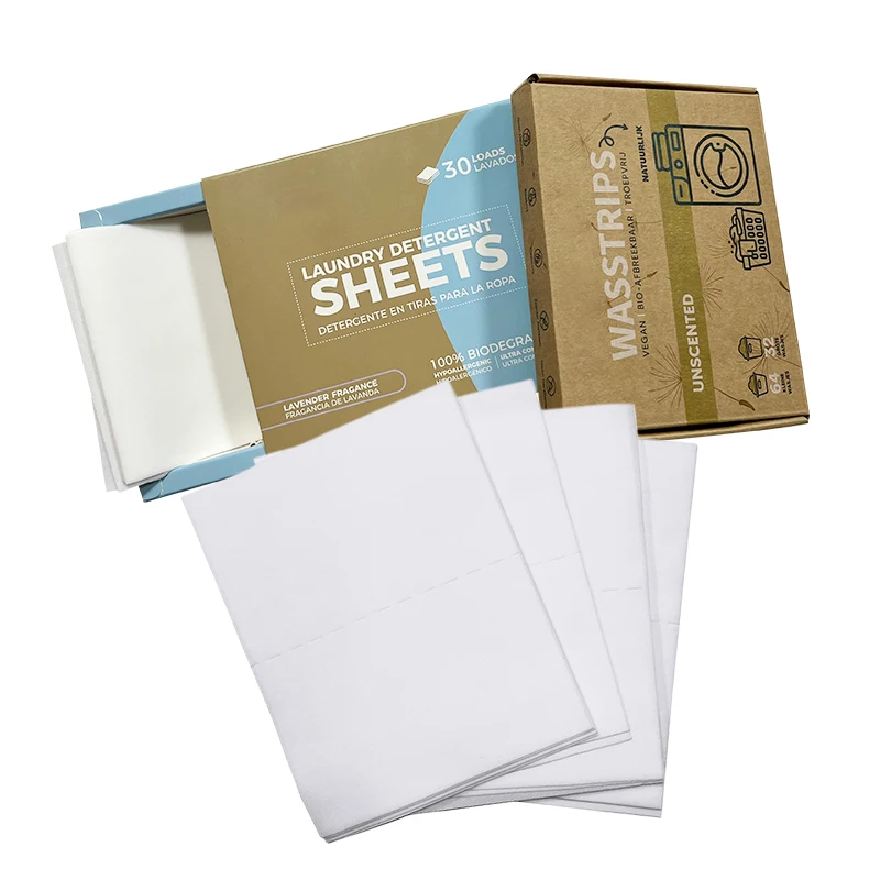 Safety No Phosphorus Laundry Detergent Sheets 100% Dissolving Concentrated laundry sheets eco friendly