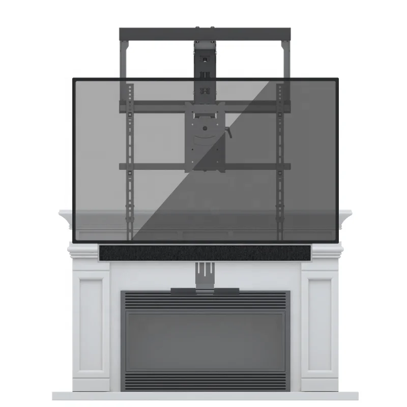 Full Motion Pull Up and Down Height Adjustable Fireplace Mantel TV Wall Mount Bracket Cantilever Lift