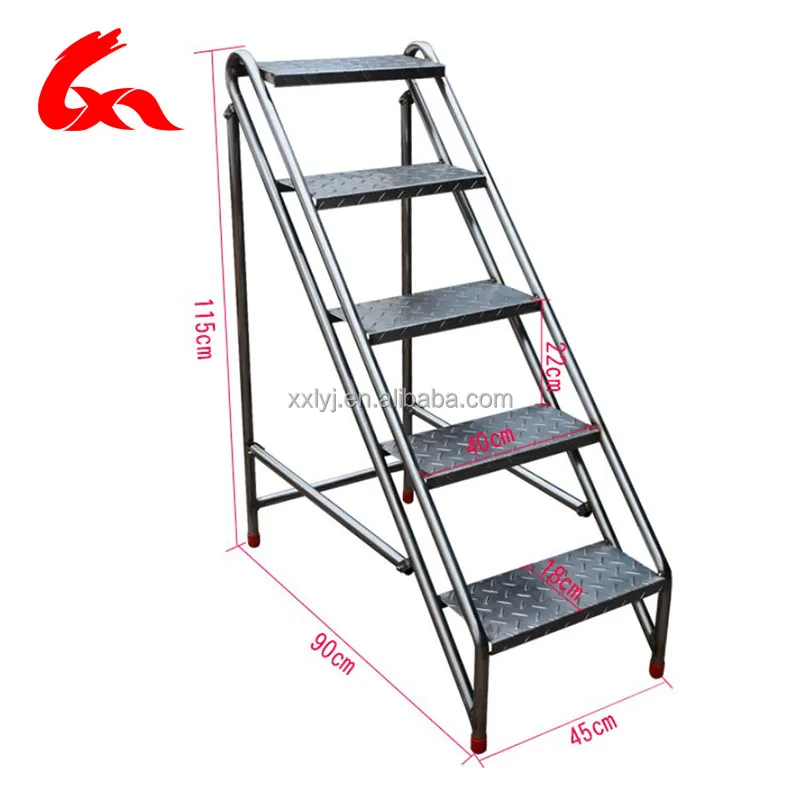 Stainless steel rack with platform removable ladder Use of supermarket warehouse