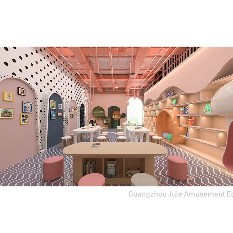 kids play cafe fashion style playground design learning room painting room drawing art corner for shopping mall playground