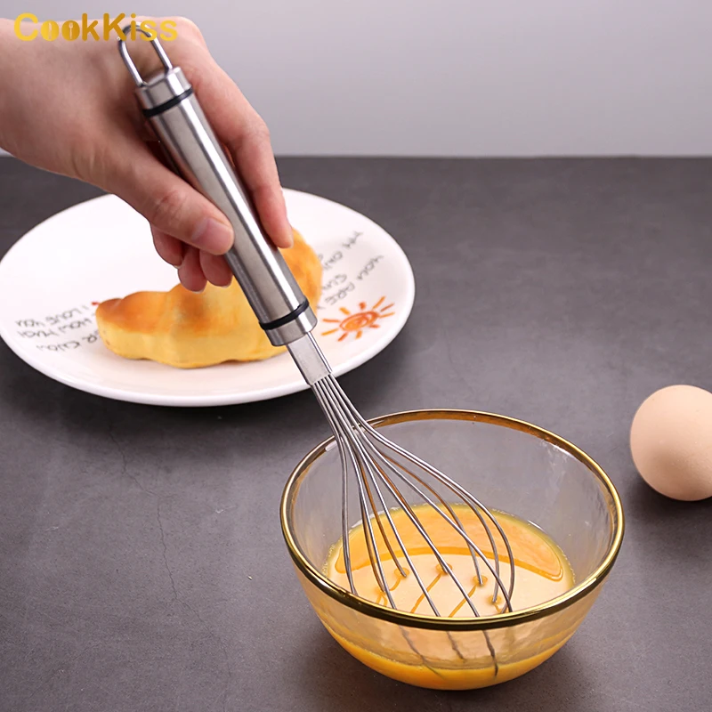 Заводская цена одиночный вращающийся венчик кухонные инструменты ручной миксер портативный набор венчиков металлический для яиц из нержавеющей стали