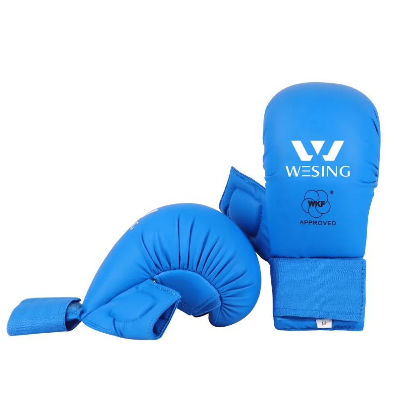 Wesing High Quality Blue Karate Gloves WKF Approved Karate Gloves With Thumb Protection