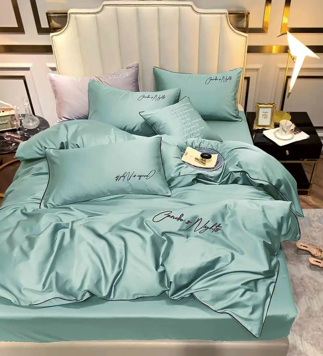 Wholesale high quality 4pcs set printing and dyeing weave 4-piece bed linen set queen size bed sheets bedcover