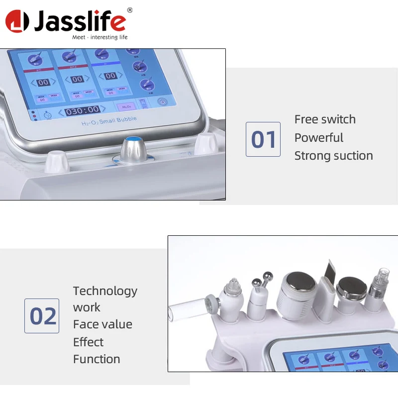 Jasslife RF Radio Frequency Lifting Ipl Rejuvenation Small Bubbles Mini Oxygen Therapy Jet Peel Machine