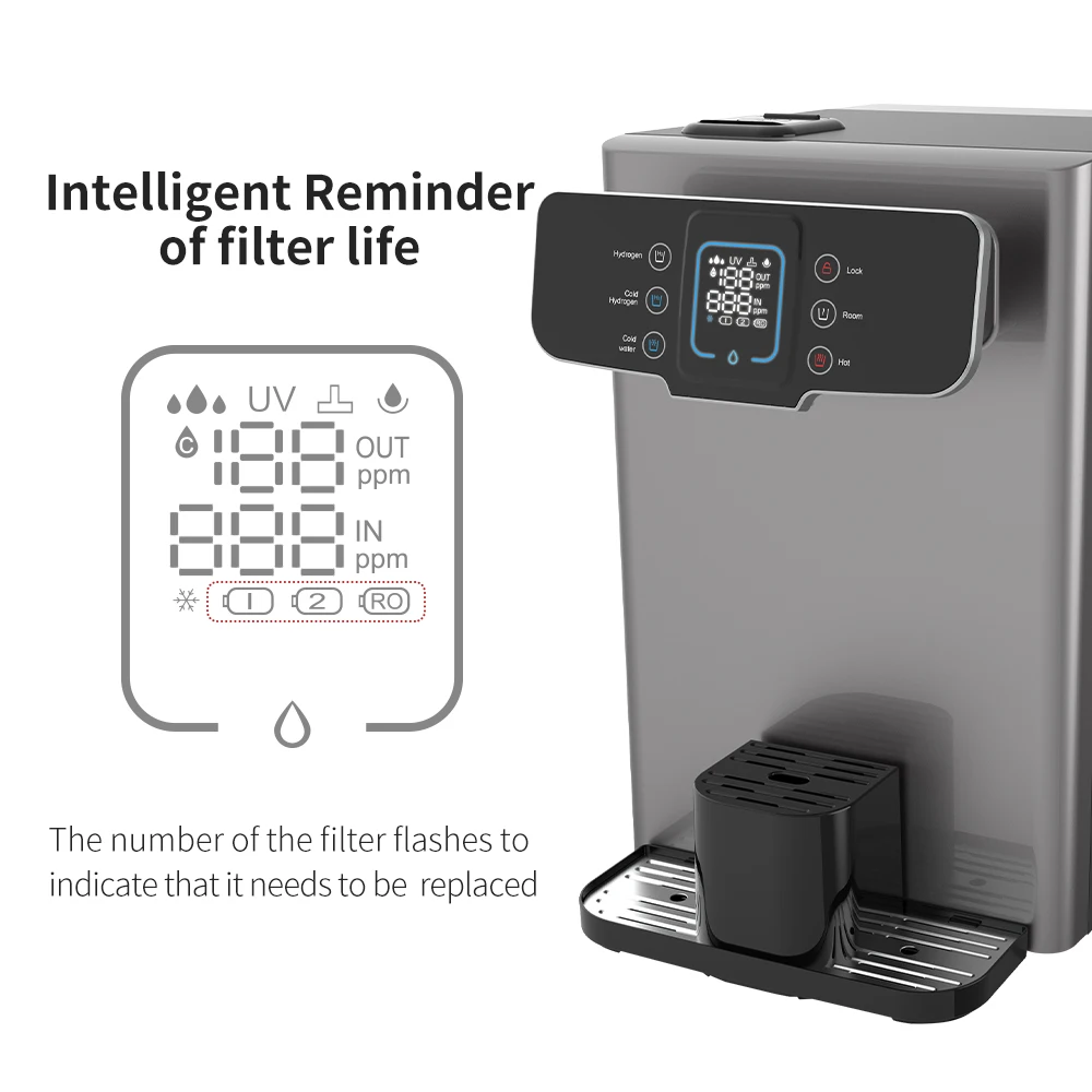 High PPB hot sale home hydrogen water filters with compressor cooling function