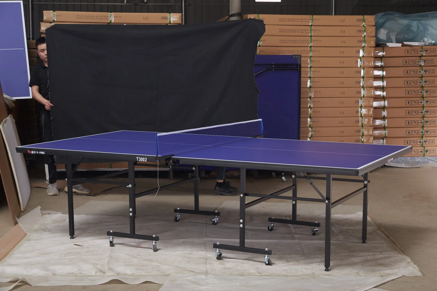 China Factory Cheap Professional 15mm Blue Movable Outdoor Sports Equipment Table Tennis Products Indoor Pingpong Table