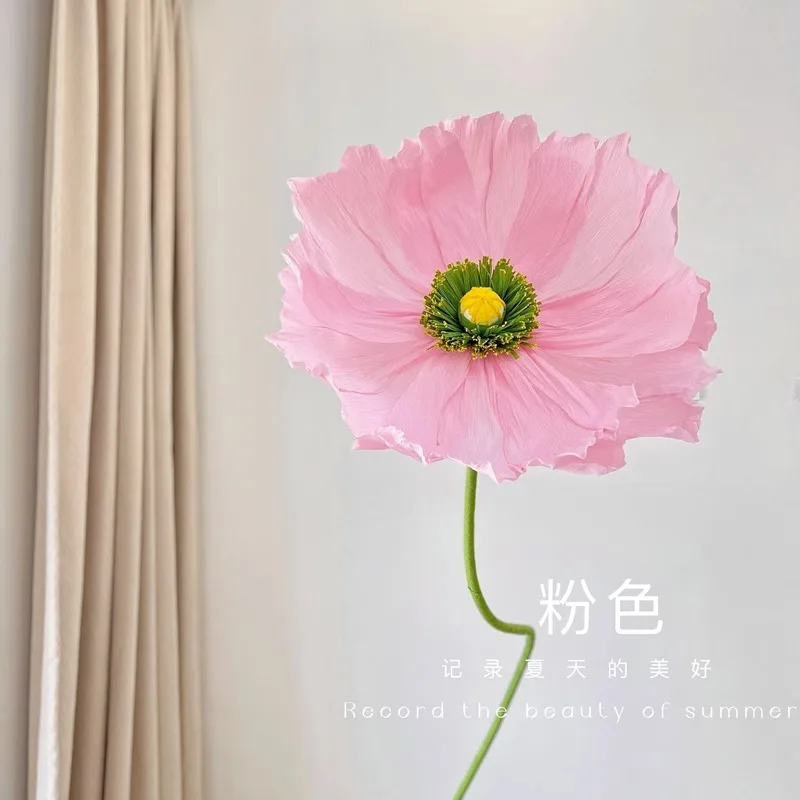 Wedding supply home shopping mall window display photography props crepe paper poppy hand made giant flowers