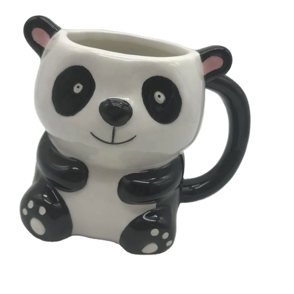 ceramic panda mug ceramic coffee cup with panda shape 3d animal mug