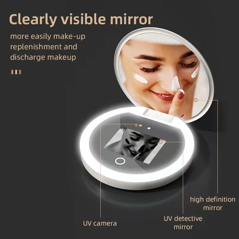Small pocket high appearance level smart sunscreen detection cosmetic mirror