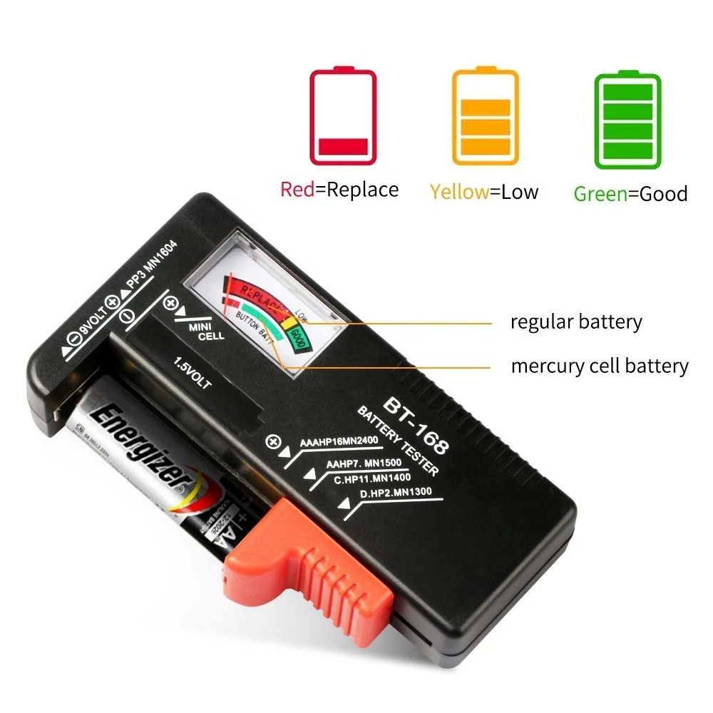 CHRT Small Button Cell Universal LCD Digital Battery Tester Volt Checker for All Household Batteries