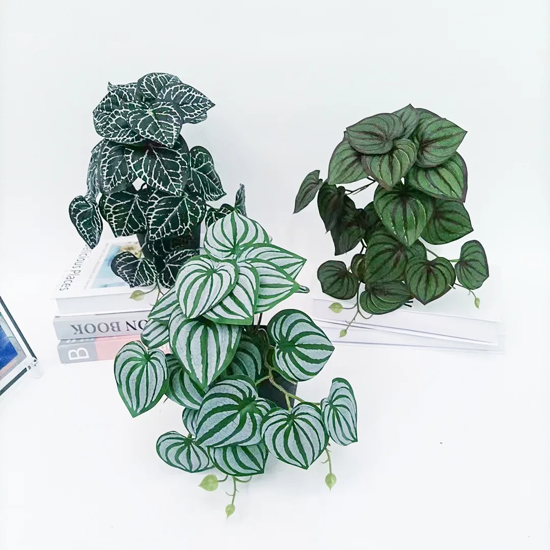 Artificial green plants small potted plants 3D glued black crystal greenery plants home furnishings decoration