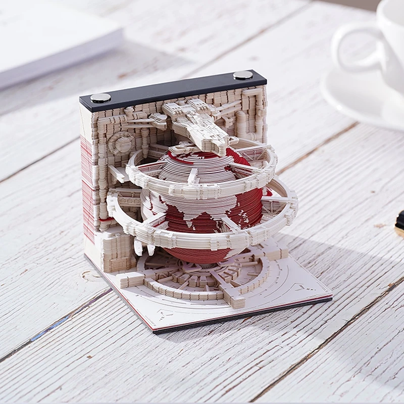 Customized 2023 Earth Saving 3D Paper Carving Calendar Notes Paper Tearing Creative Desk Calendar Table Decoration Gift