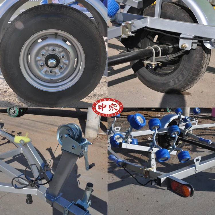 0.5 ton  RIB Boat Trailer With Roller Hand Winch