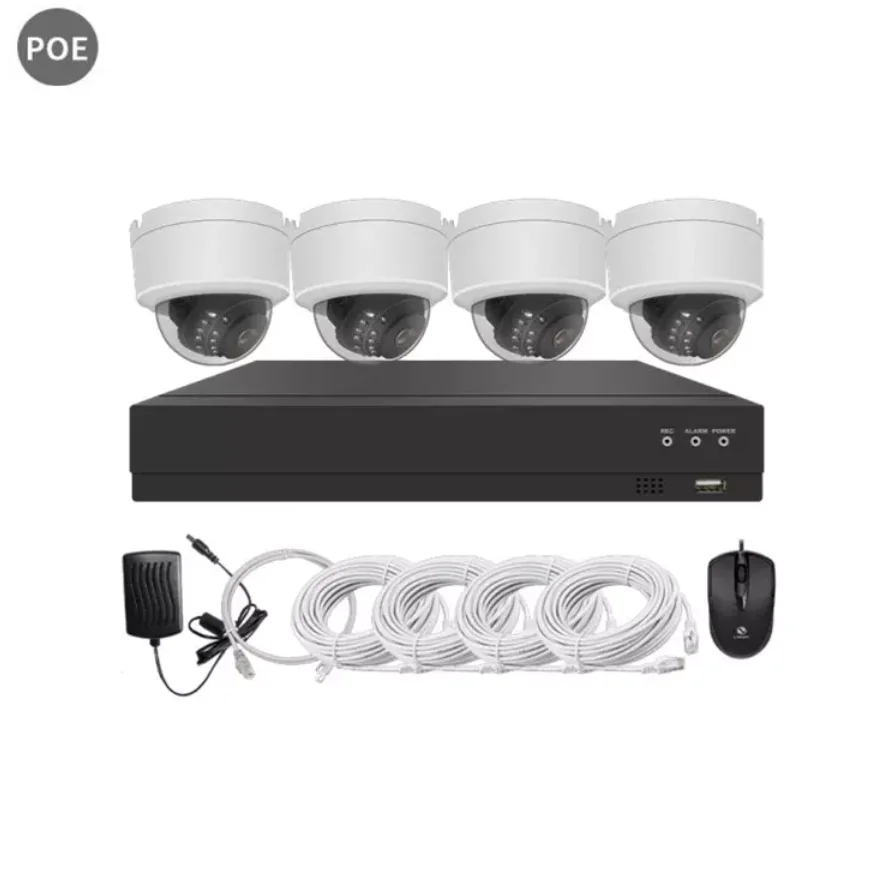 Outdoor NVR 4ch 8CH 2MP 3MP 5MP POE Kit Waterproof Bullet Home Security Cctv Camera p2p home security burglar auto alarm system