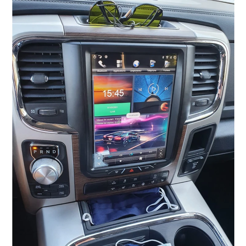 Tesla Style Vertical Screen Car GPS Navigation Android Car Video DVD Player For Dodge RAM 2013-2018 Car Radio